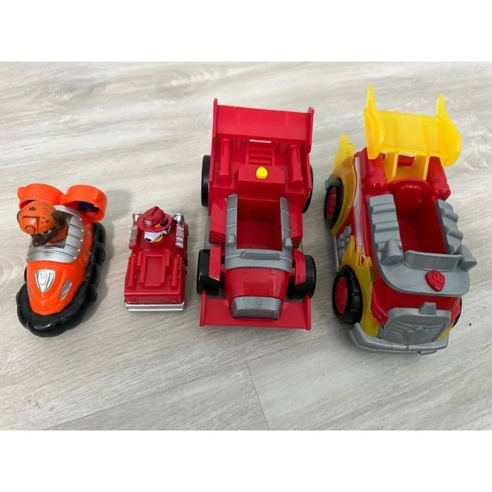 Paw Patrol Kids Toy Vehicles Set 4 Pieces Orange Red Yellow